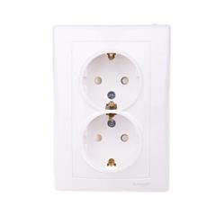 Sedna Gniazdo podwójne kremowe schuko 16A IP20 SDN3000423