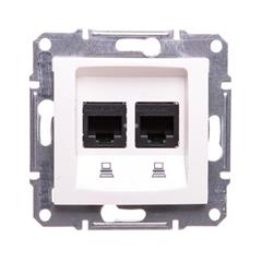 Sedna Gniazdo komputerowe podwójne RJ45 kat. 6 UTP kremowe SDN4800123