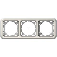 PLEXO55 Ramka potrójna pozioma biały / ecru 069698